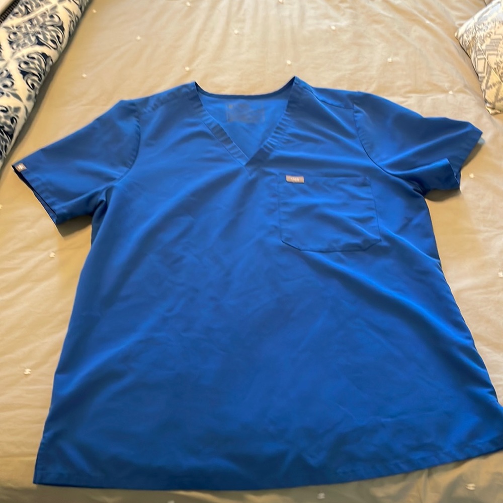 Figs Royal Blue Catarina Scrub Top
